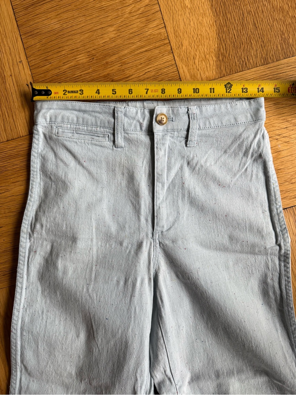 Madewell Emmett Cropped Wide Leg Pants, Light Blue Speckled Canvas, Sz 25, VGUC - Picture 9 of 16